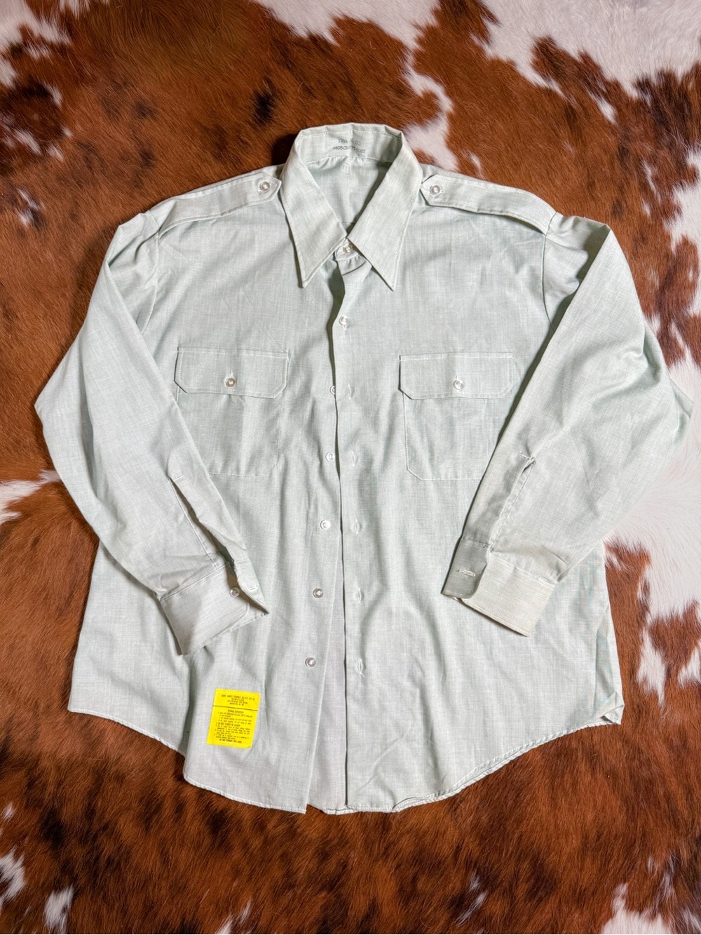 Vintage Military AG-415 Utility Shirt Sage Green Workwear 17.5x33